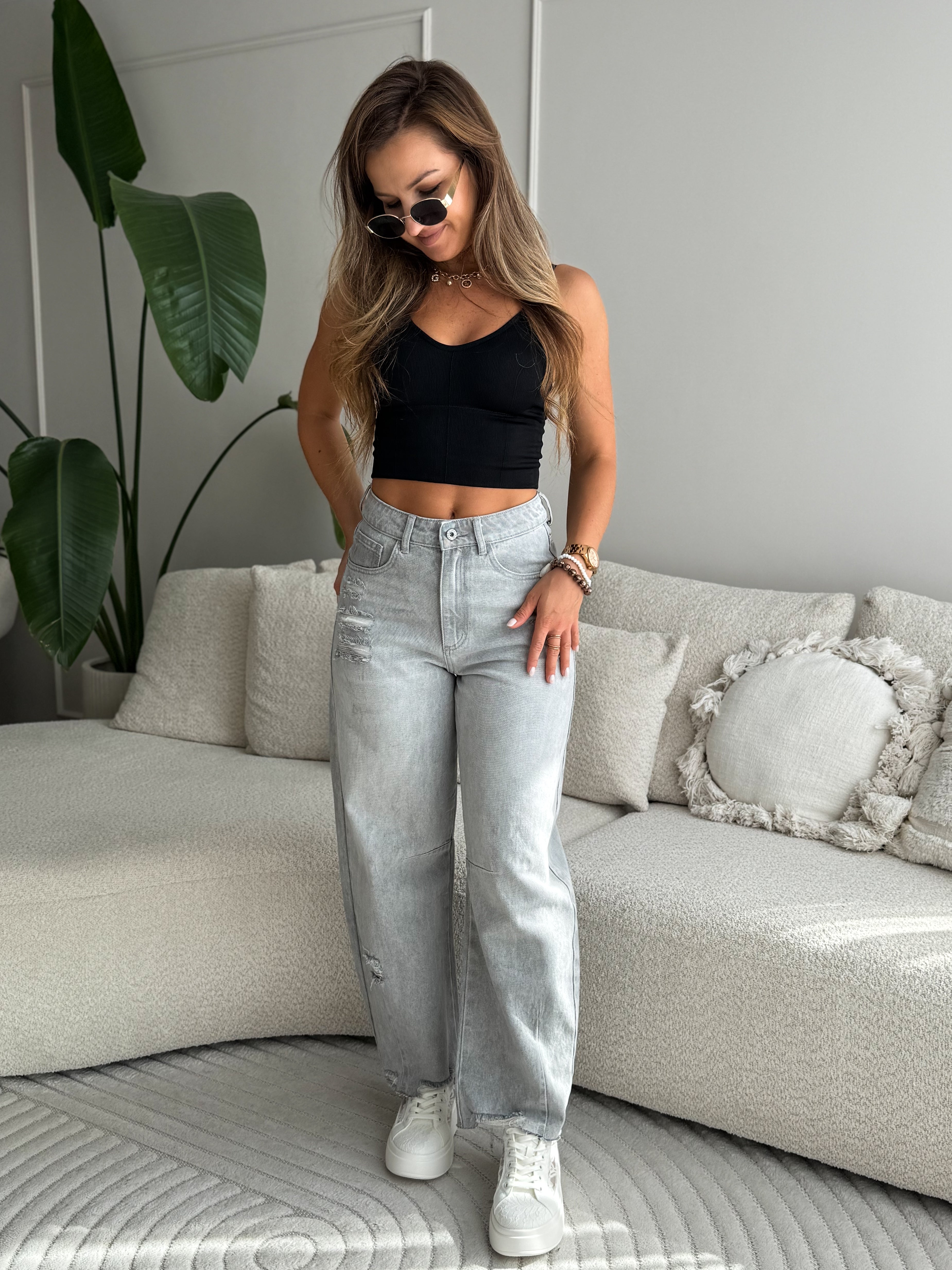 Rovin Balloon Jeans Grey