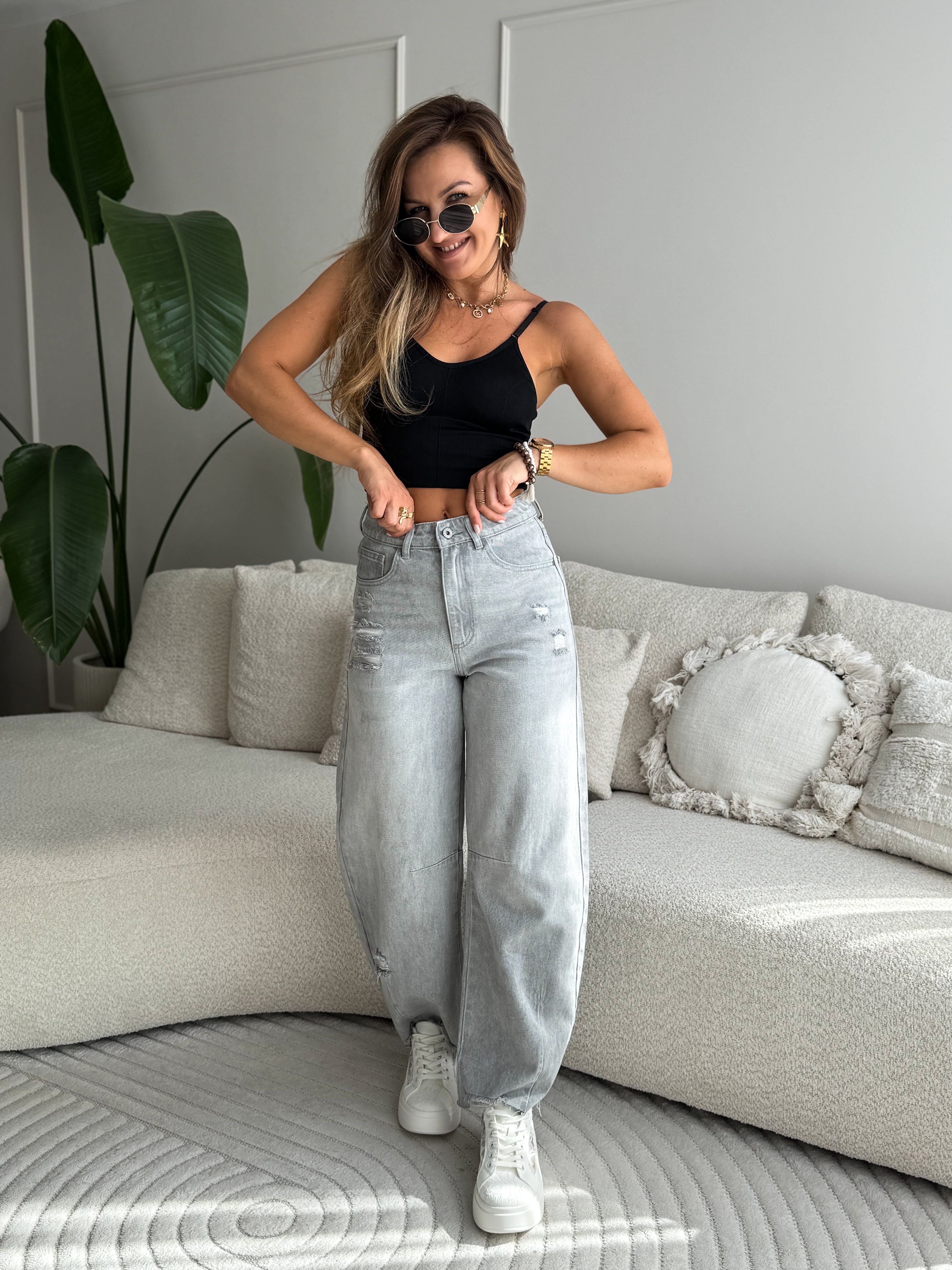Rovin Balloon Jeans Grey