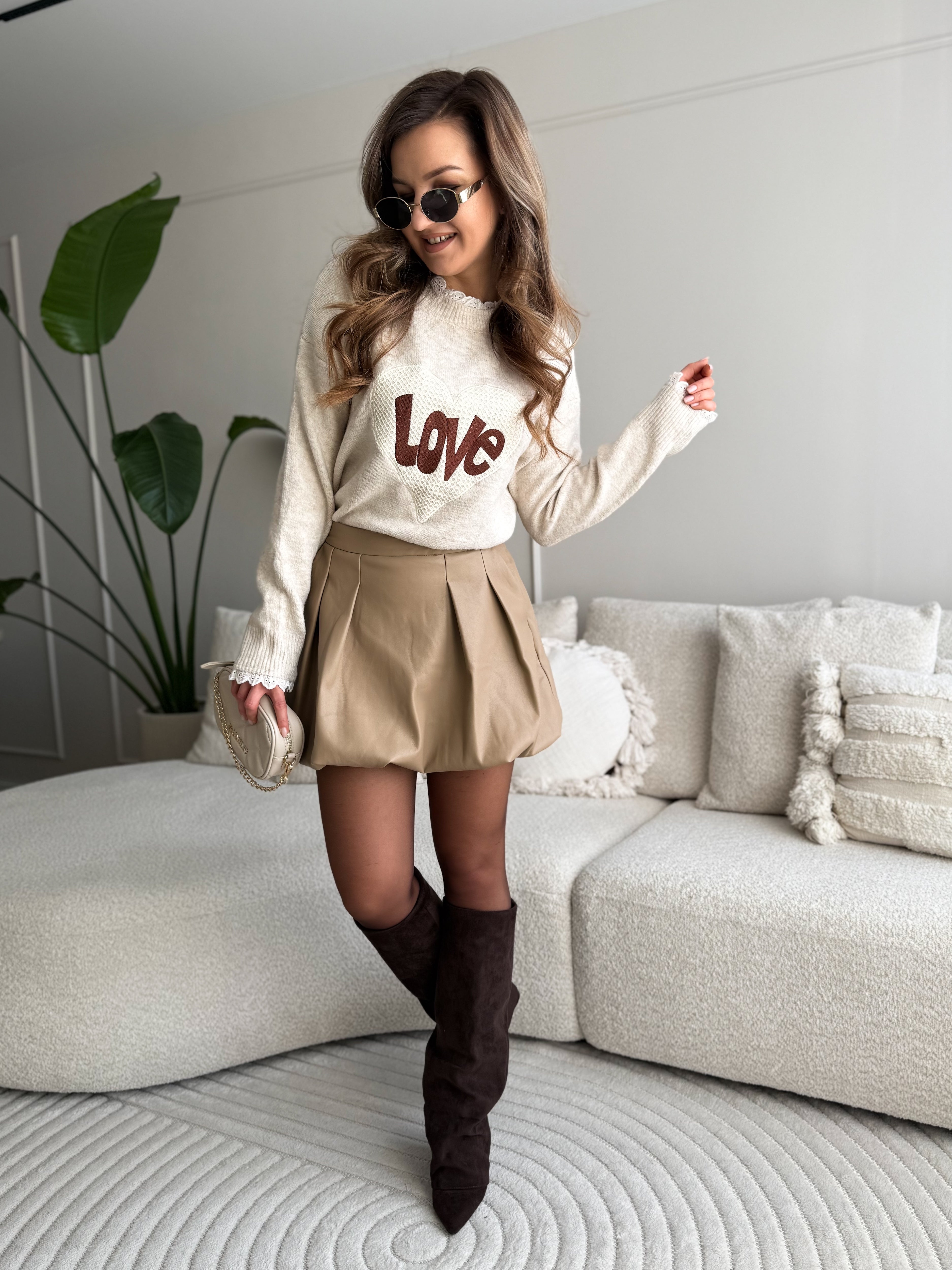 Aniek Baloon Skirt Leather Look