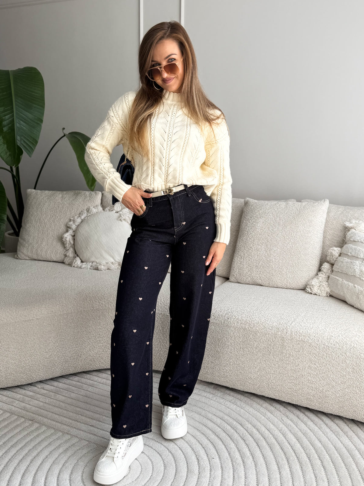 Amiro Heart Jeans Dark Blue