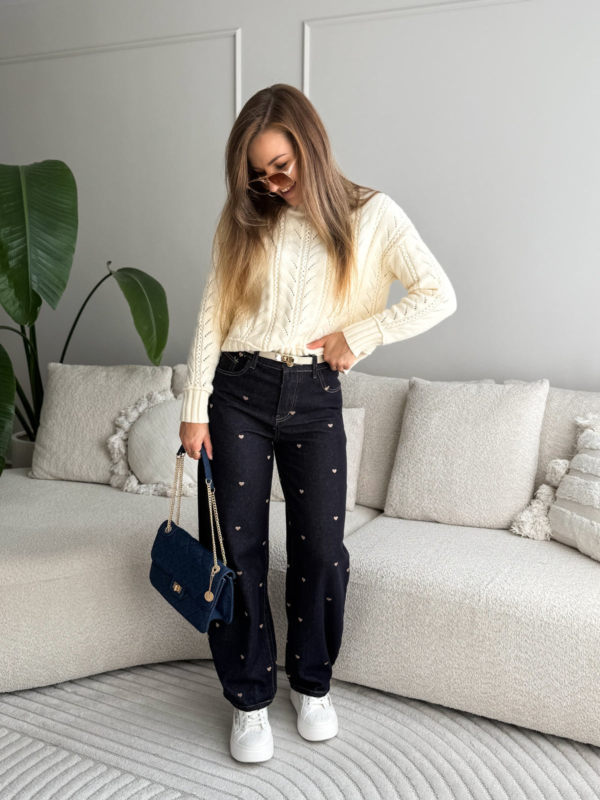 Amiro Heart Jeans Dark Blue