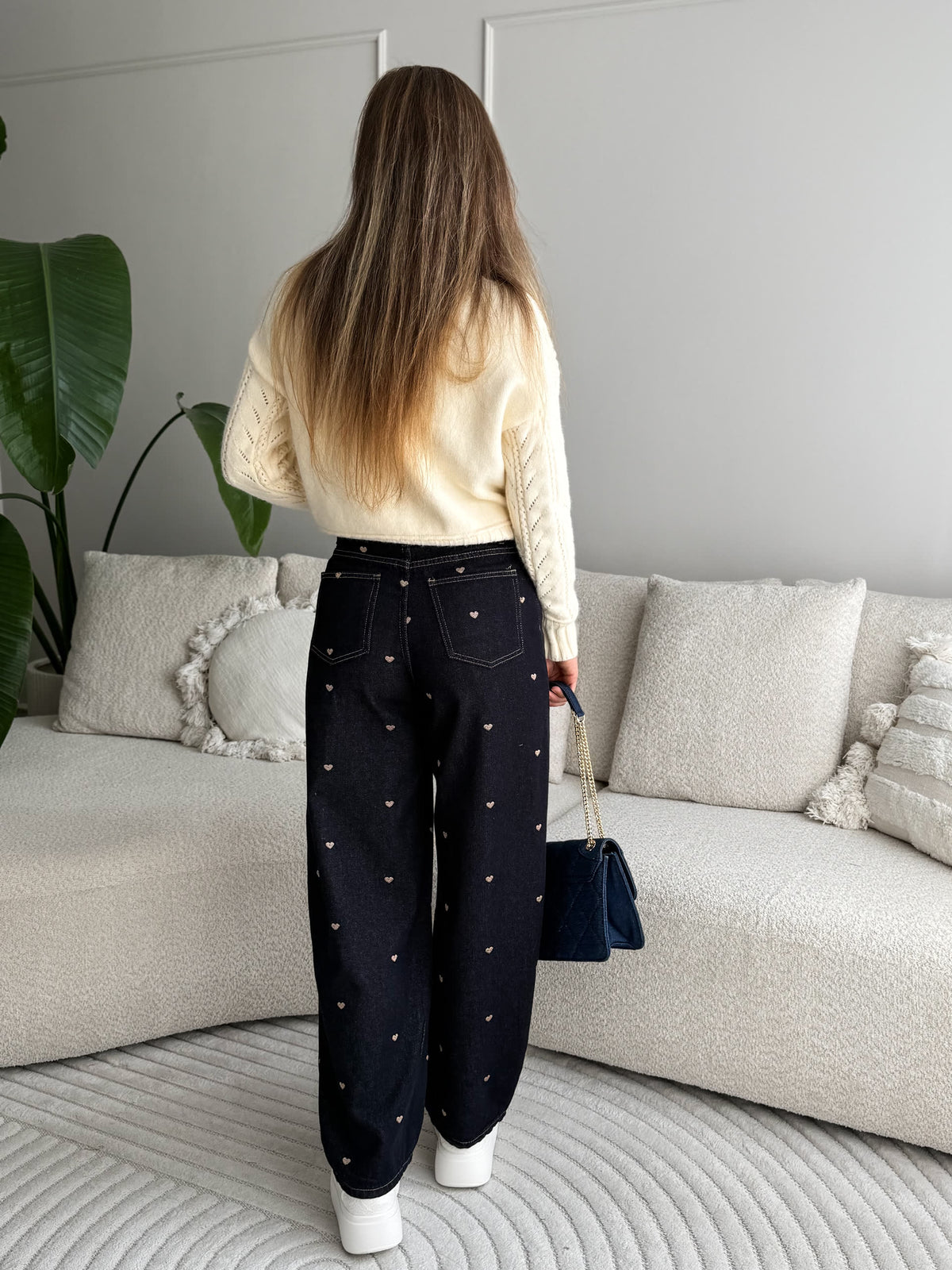 Amiro Heart Jeans Dark Blue