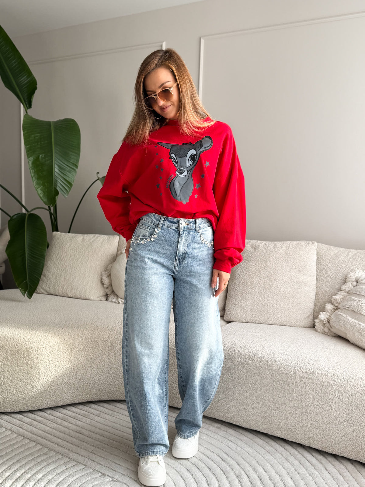 Daisy Bambi Sweater Red