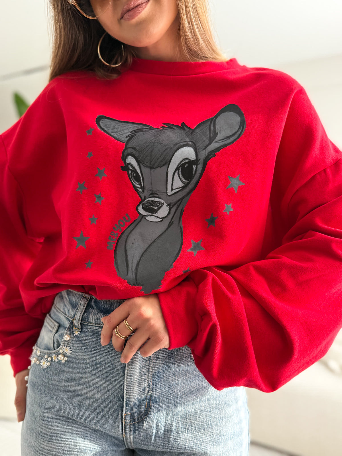 Daisy Bambi Sweater Red