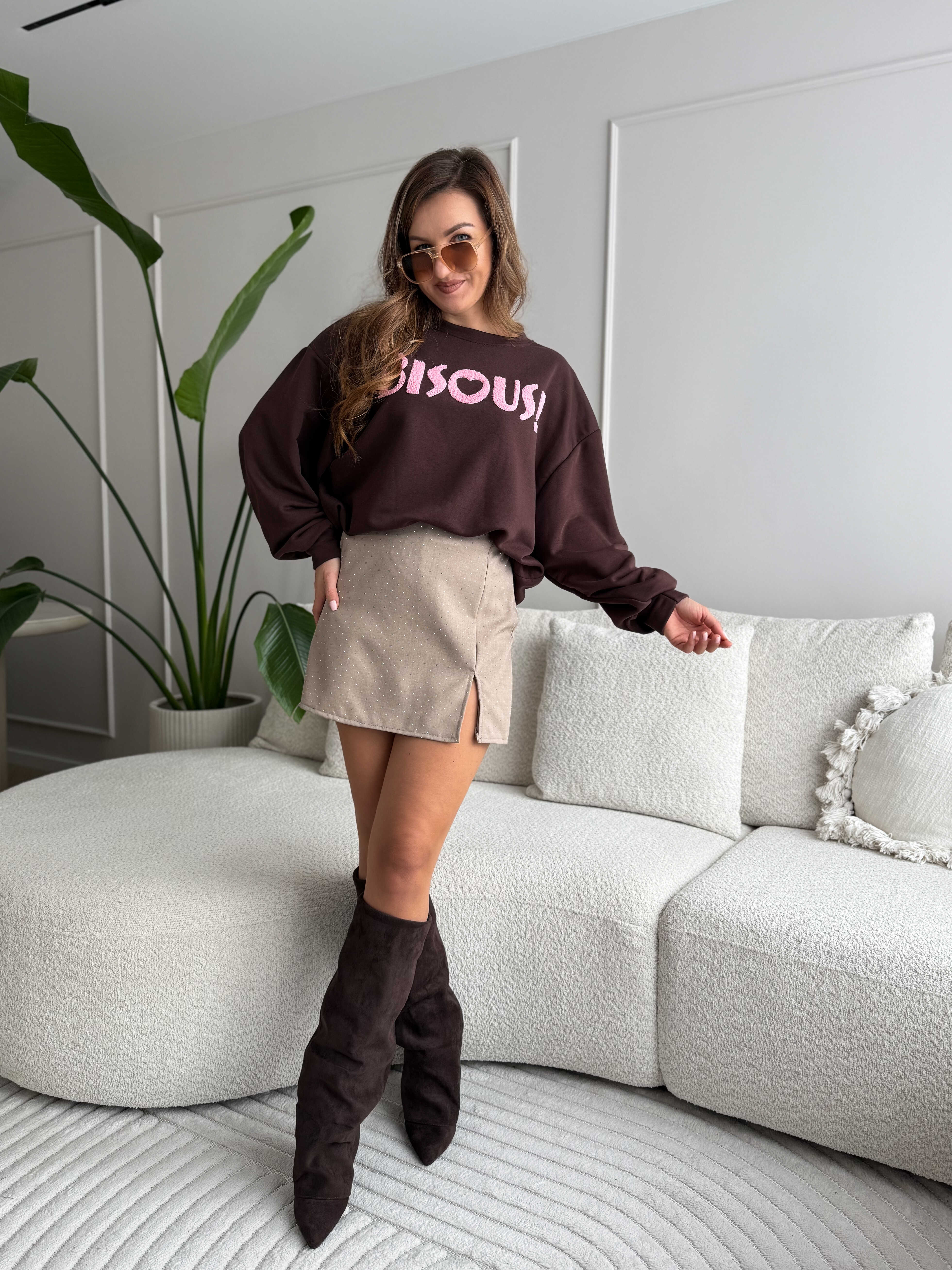 Bisous Sweatshirt Chocolate