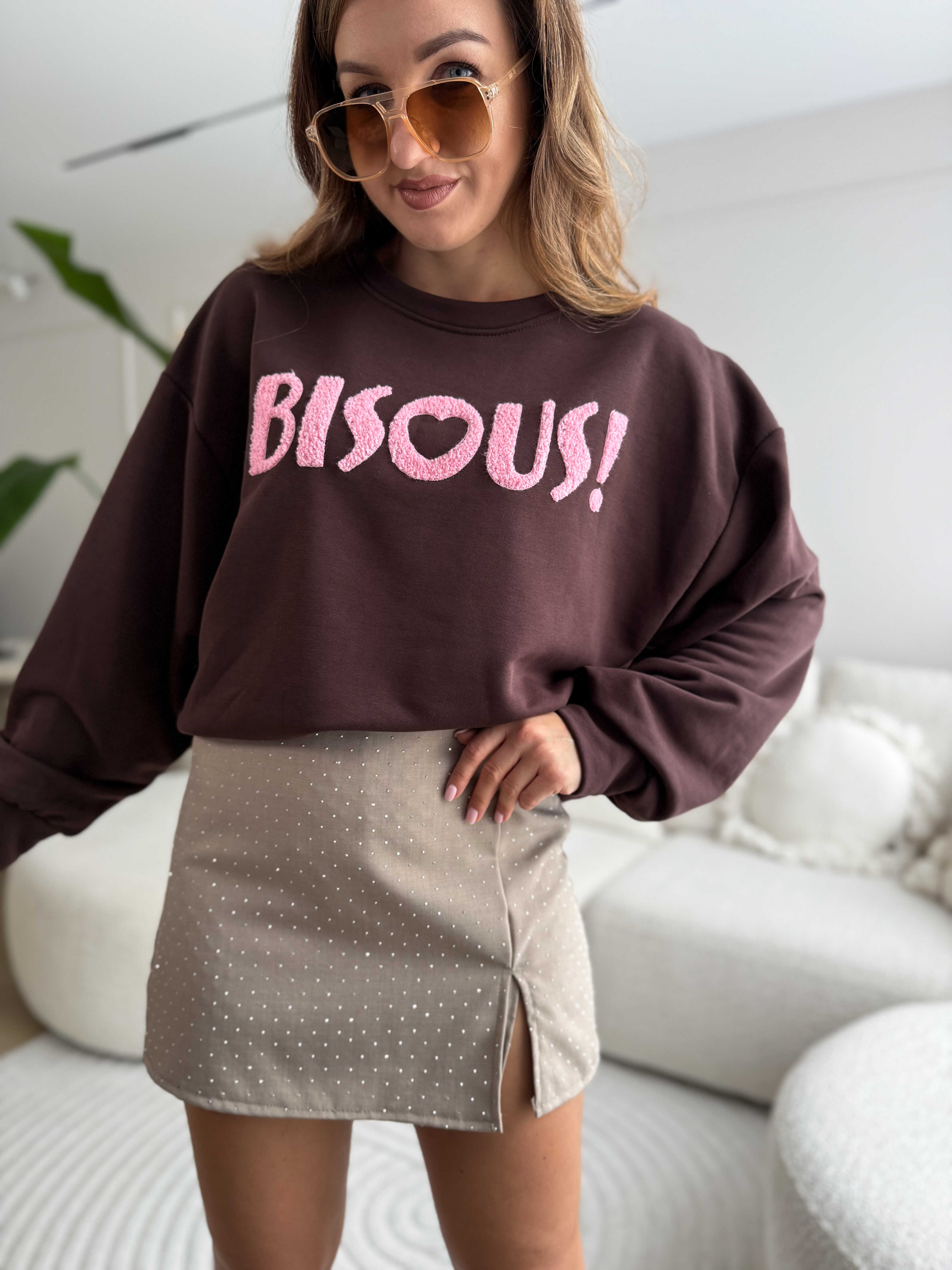 Bisous Sweatshirt Chocolate