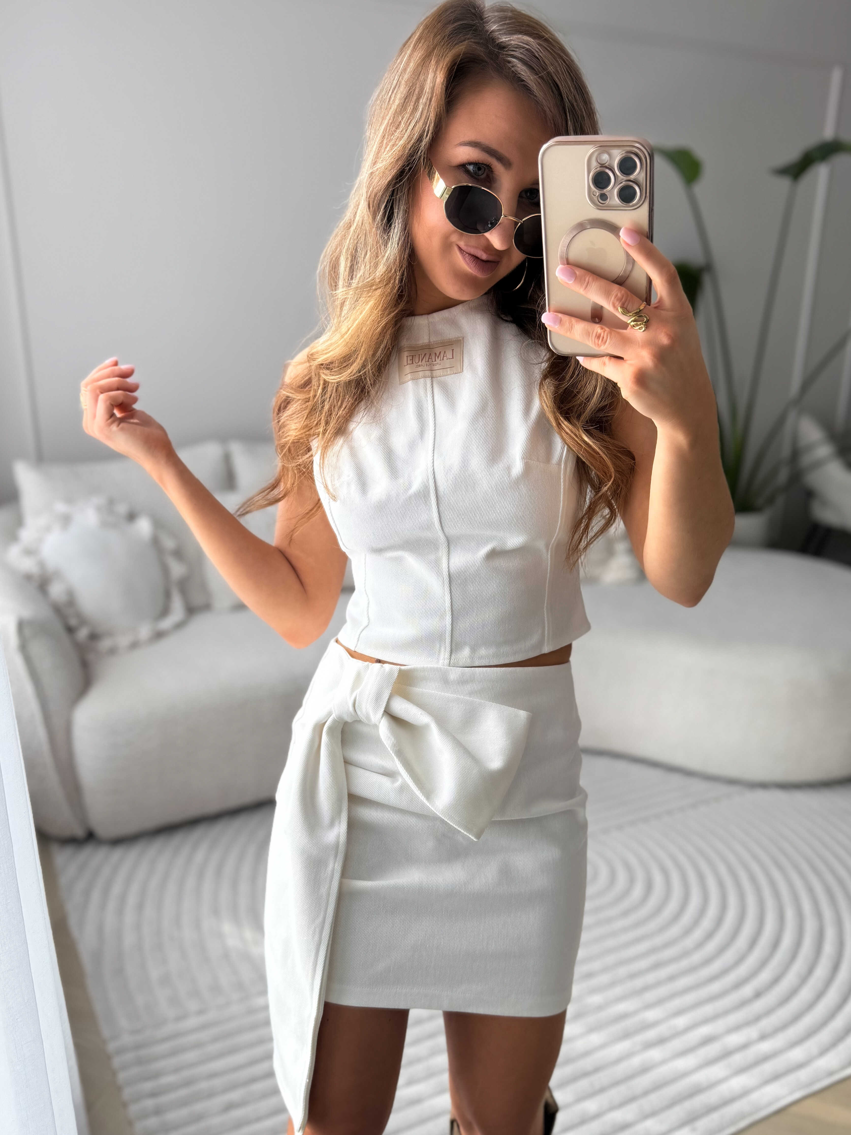 Victoria Denim skirt Ecru