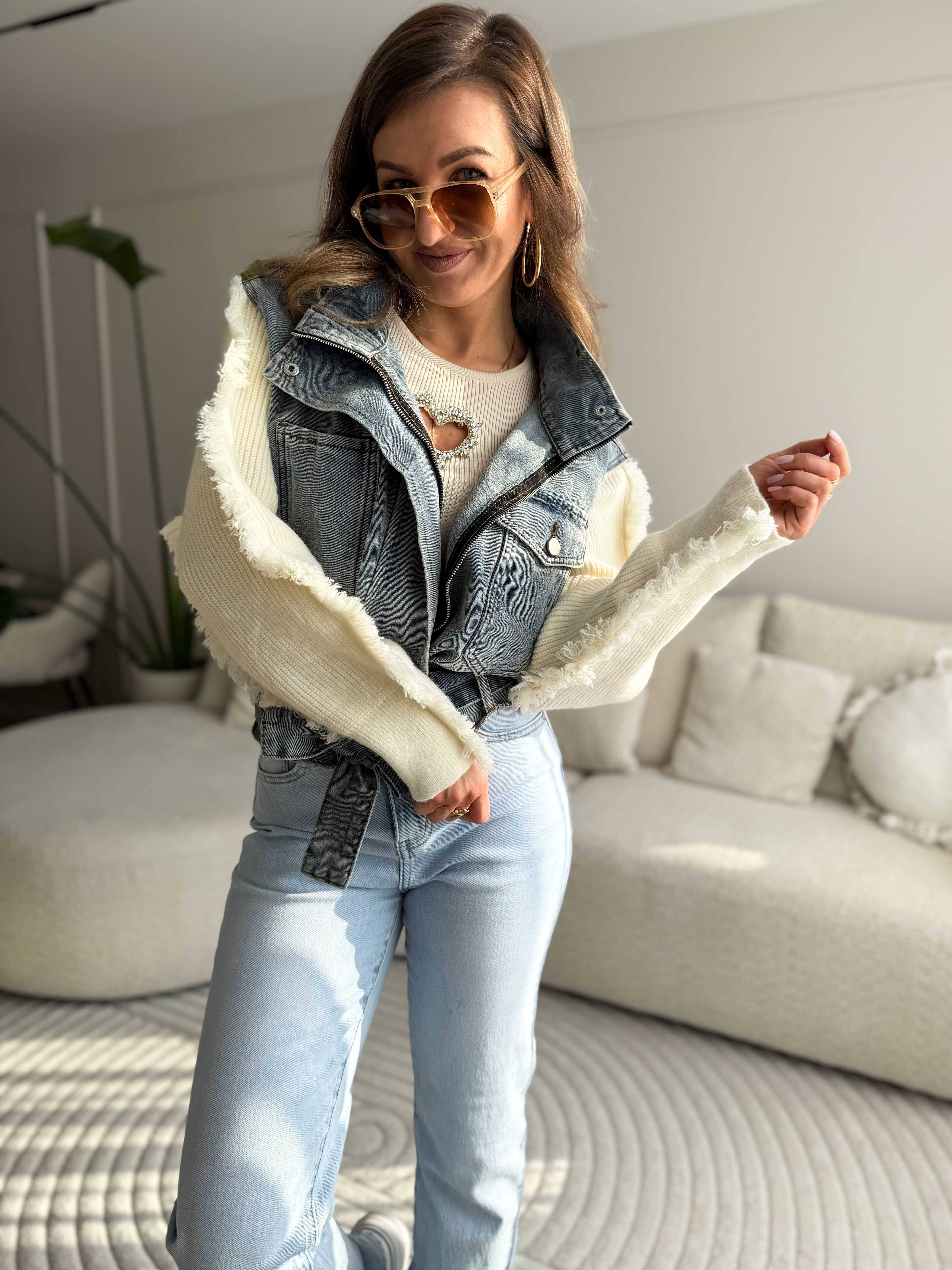Evy Jacket Denim & Knit