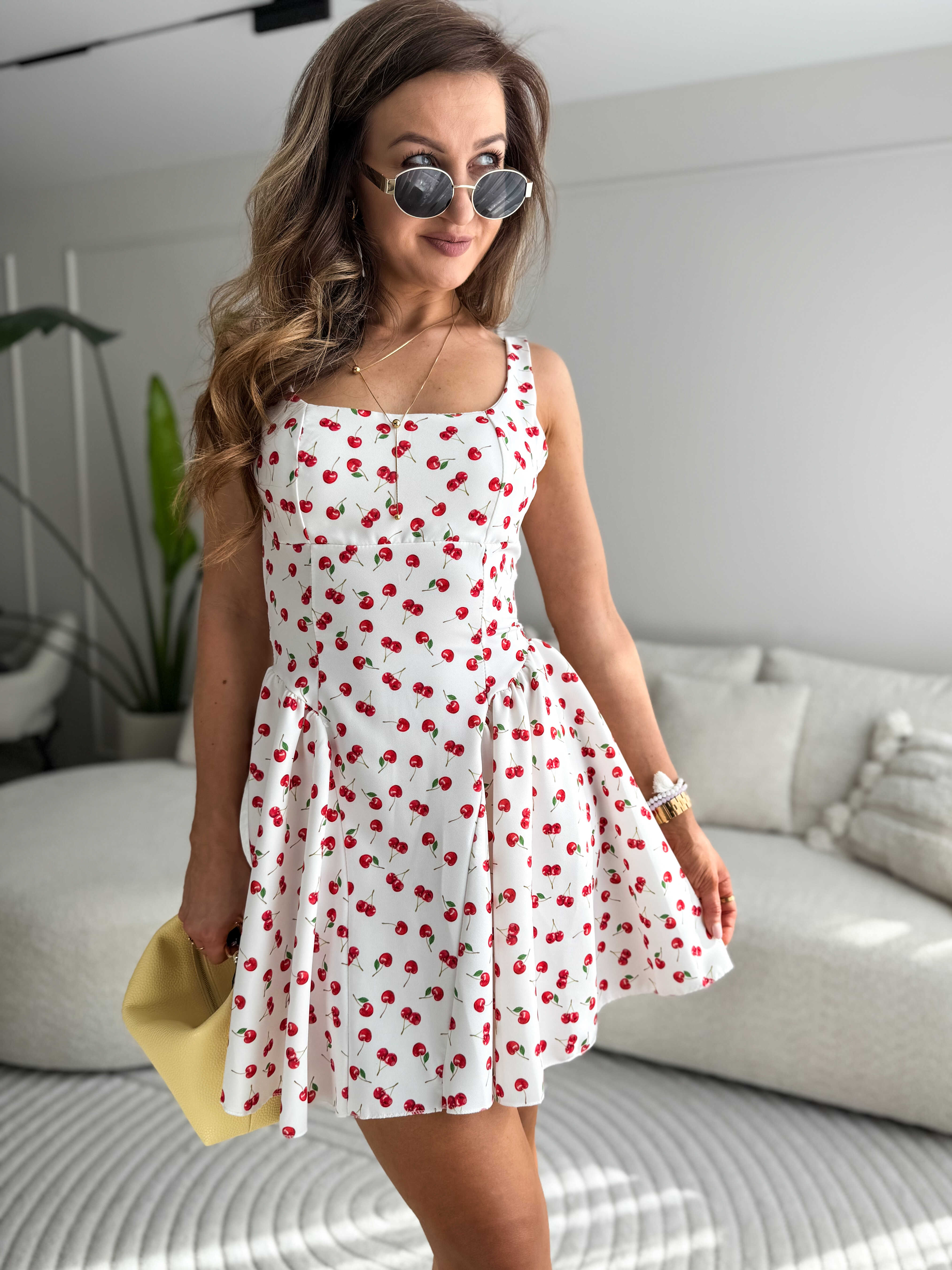 Cherry dress ecru