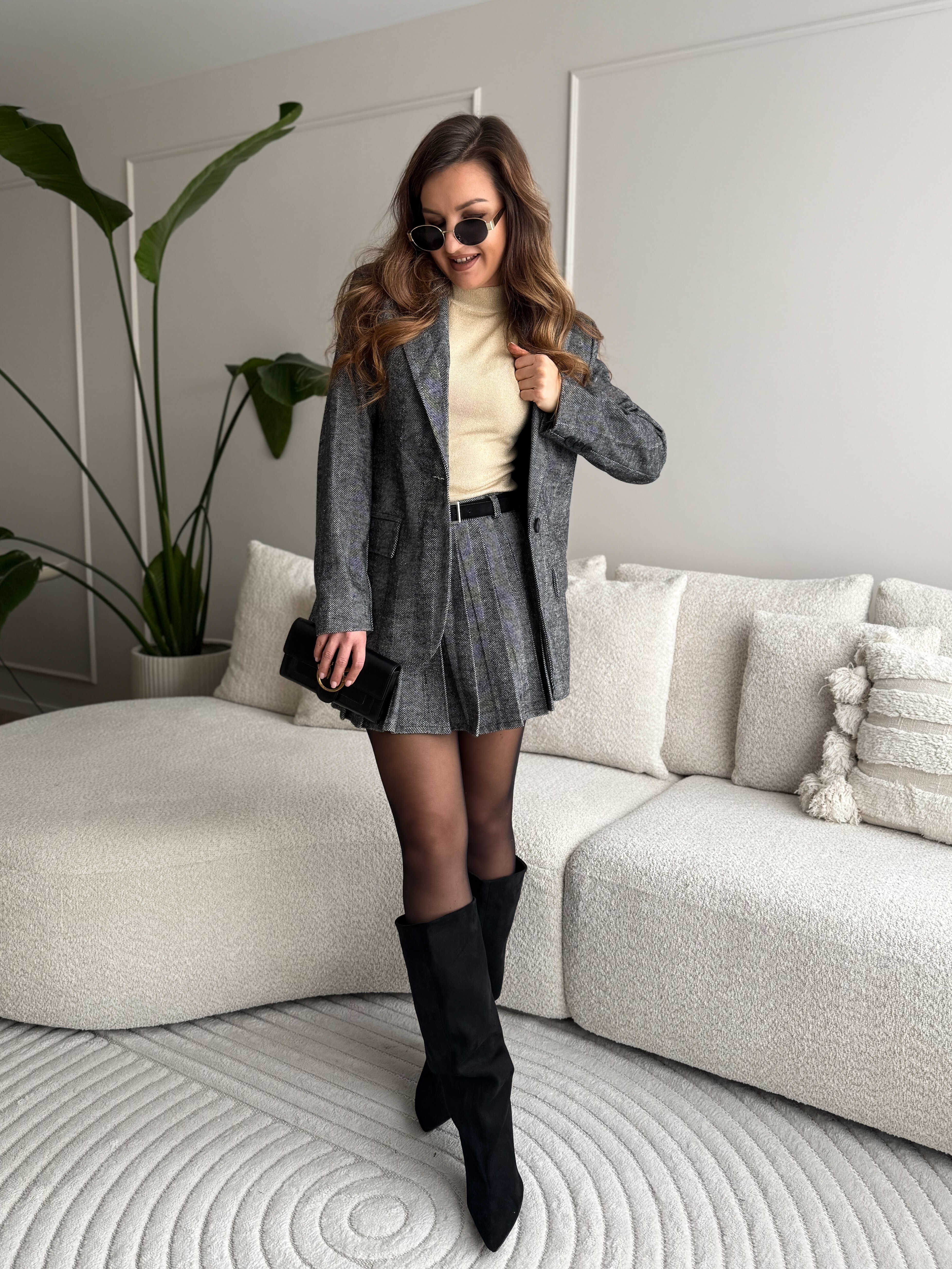 Welly Set Blazer + Skirt Black