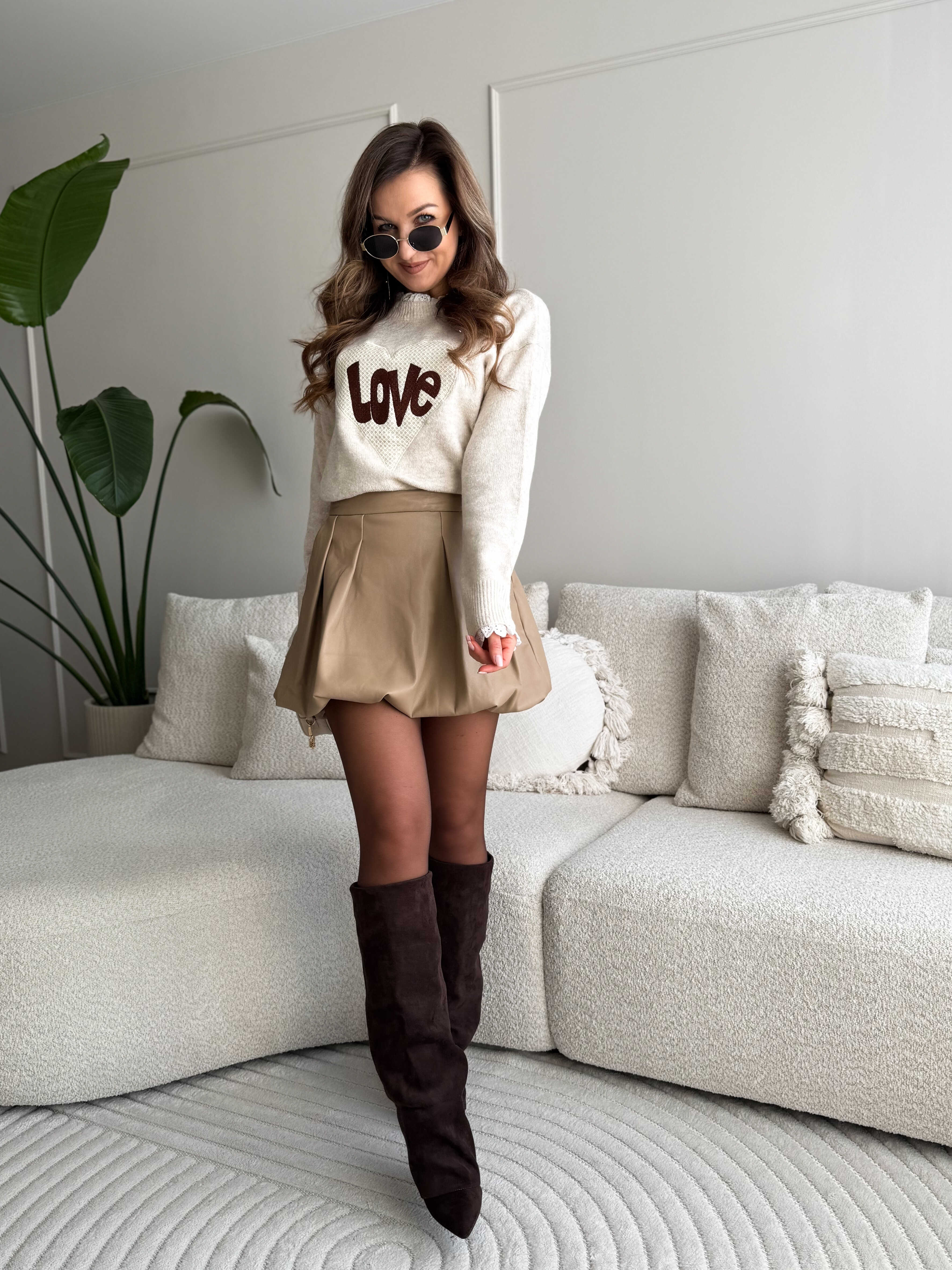 Aniek Baloon Skirt Leather Look