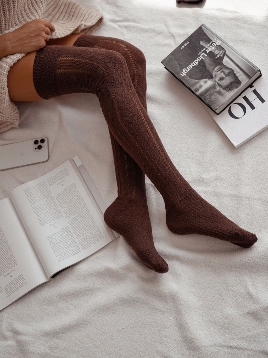 Overknee Socks Brown