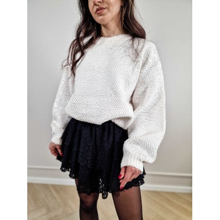 Shiny Sweater White