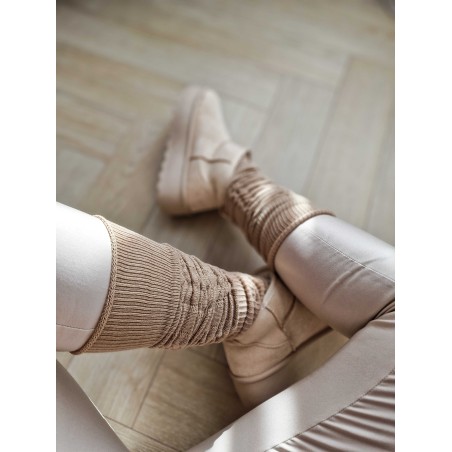 Overknee kousen Knit Beige