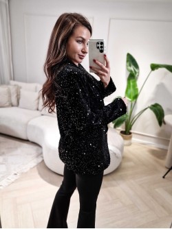 Glitter Blazer Black