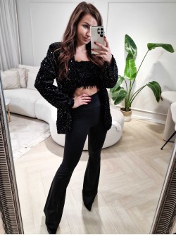 Glitter Blazer Black