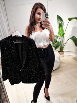 Glitter Blazer Black
