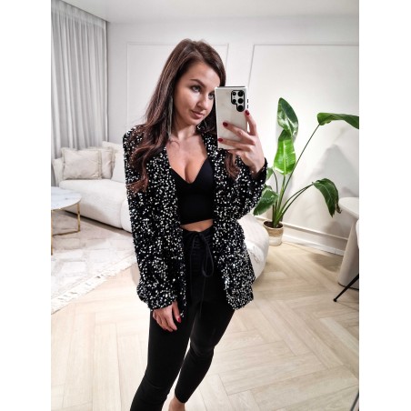 Glitter Blazer Black & Silver