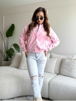Velvet Bomberjas Candy Pink