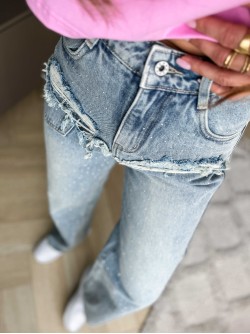 Wide Leg Jeans met Glitters