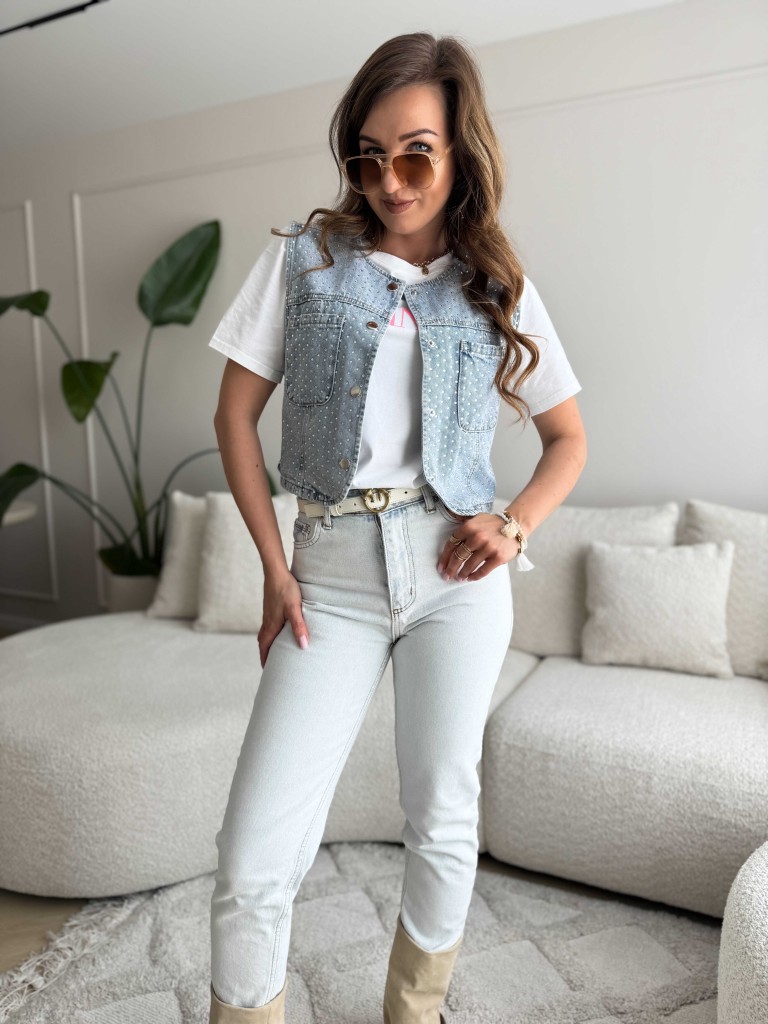 Strass Denim Vest