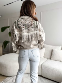 Boho Jacket met Fringes / Beige