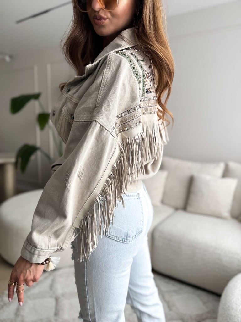 Boho Jacket met Fringes / Beige