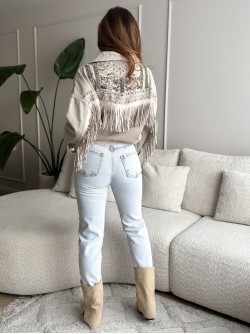 Boho Jacket met Fringes / Beige