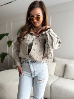 Boho Jacket met Fringes / Beige