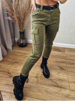 Jane Highweist Cargo Pants - Khaki