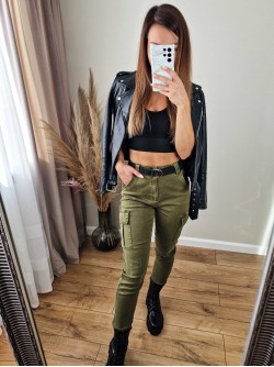 Jane Highweist Cargo Pants - Khaki
