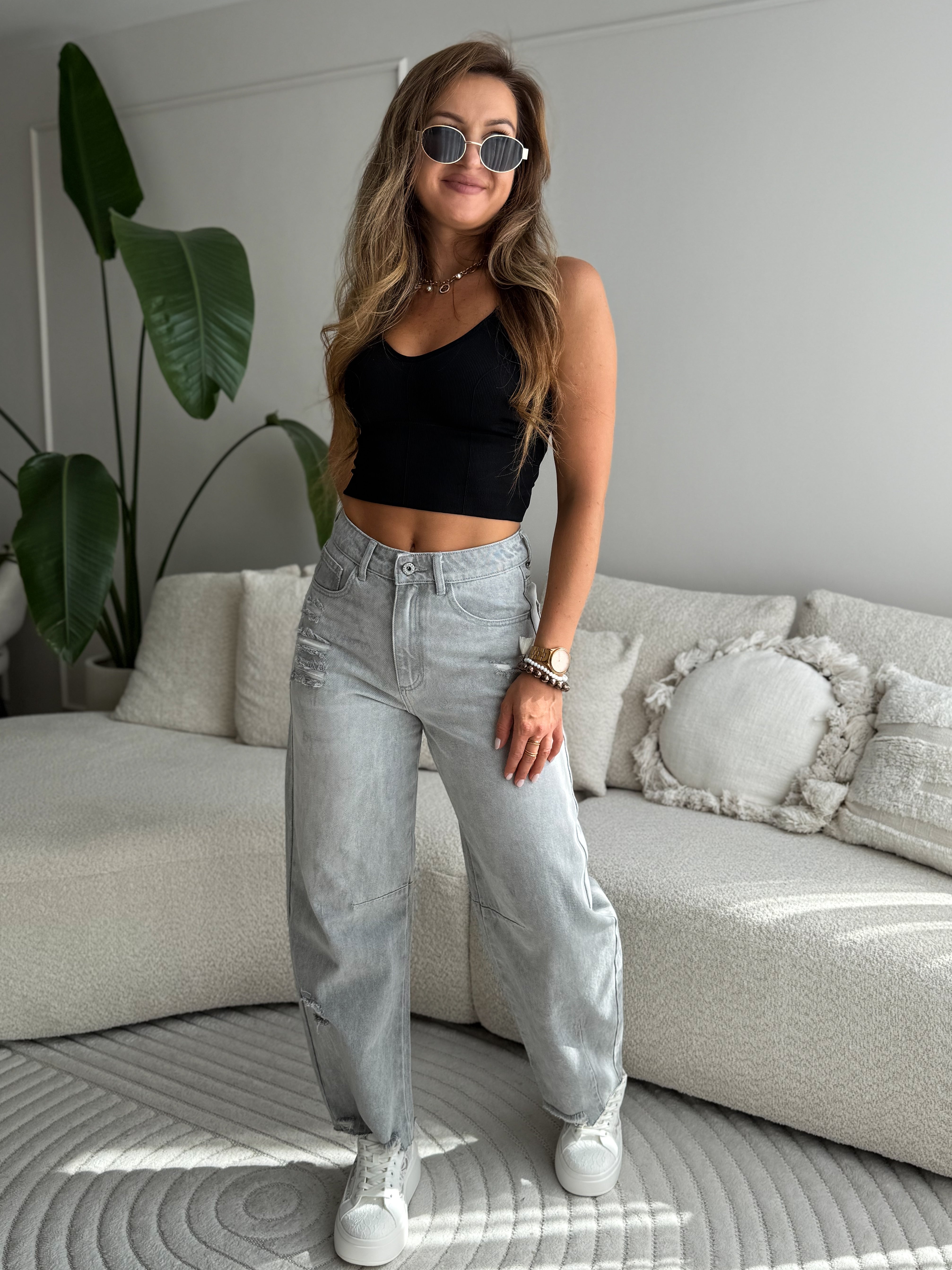 Rovin Balloon Jeans Grey