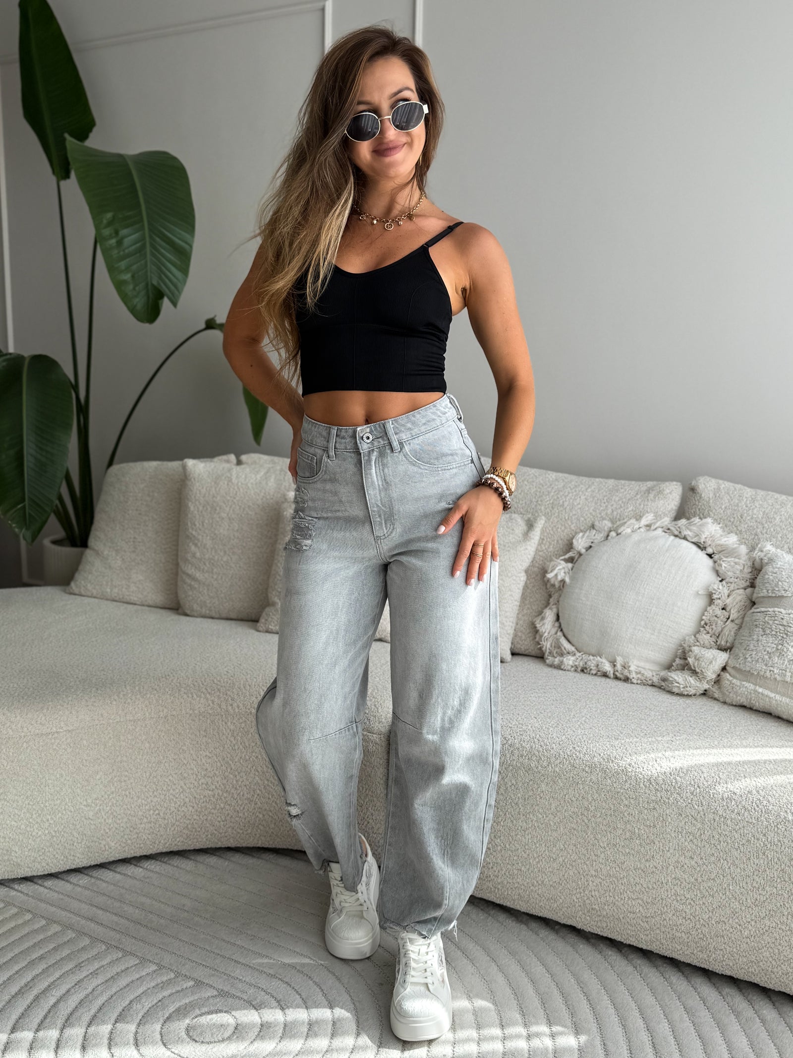 Rovin Balloon Jeans Grey