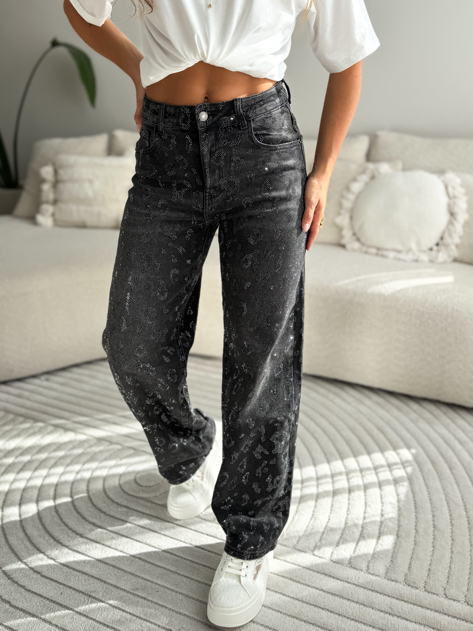 Roxy Crystal Wide Leg Jeans Black
