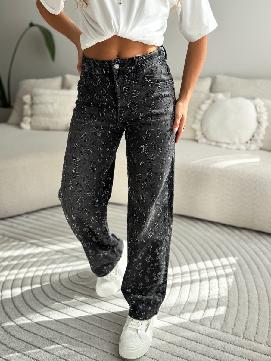 Roxy Crystal Wide Leg Jeans Black