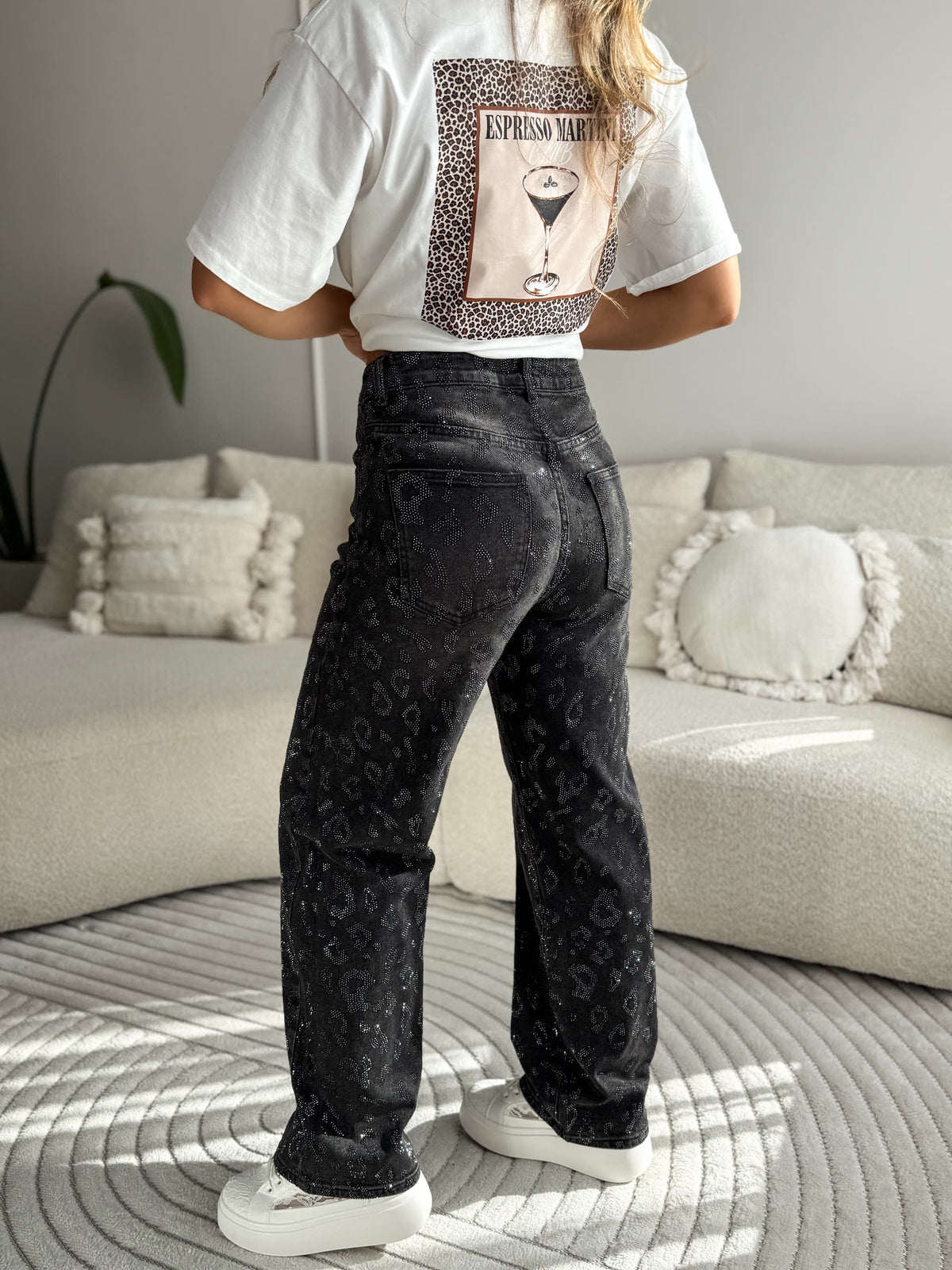 Roxy Crystal Wide Leg Jeans Black