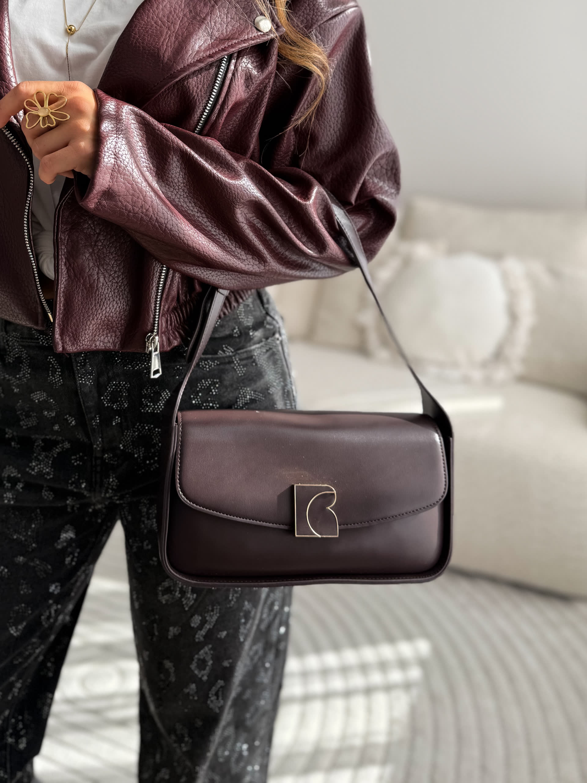Bella City Bag Brown/Burgundy