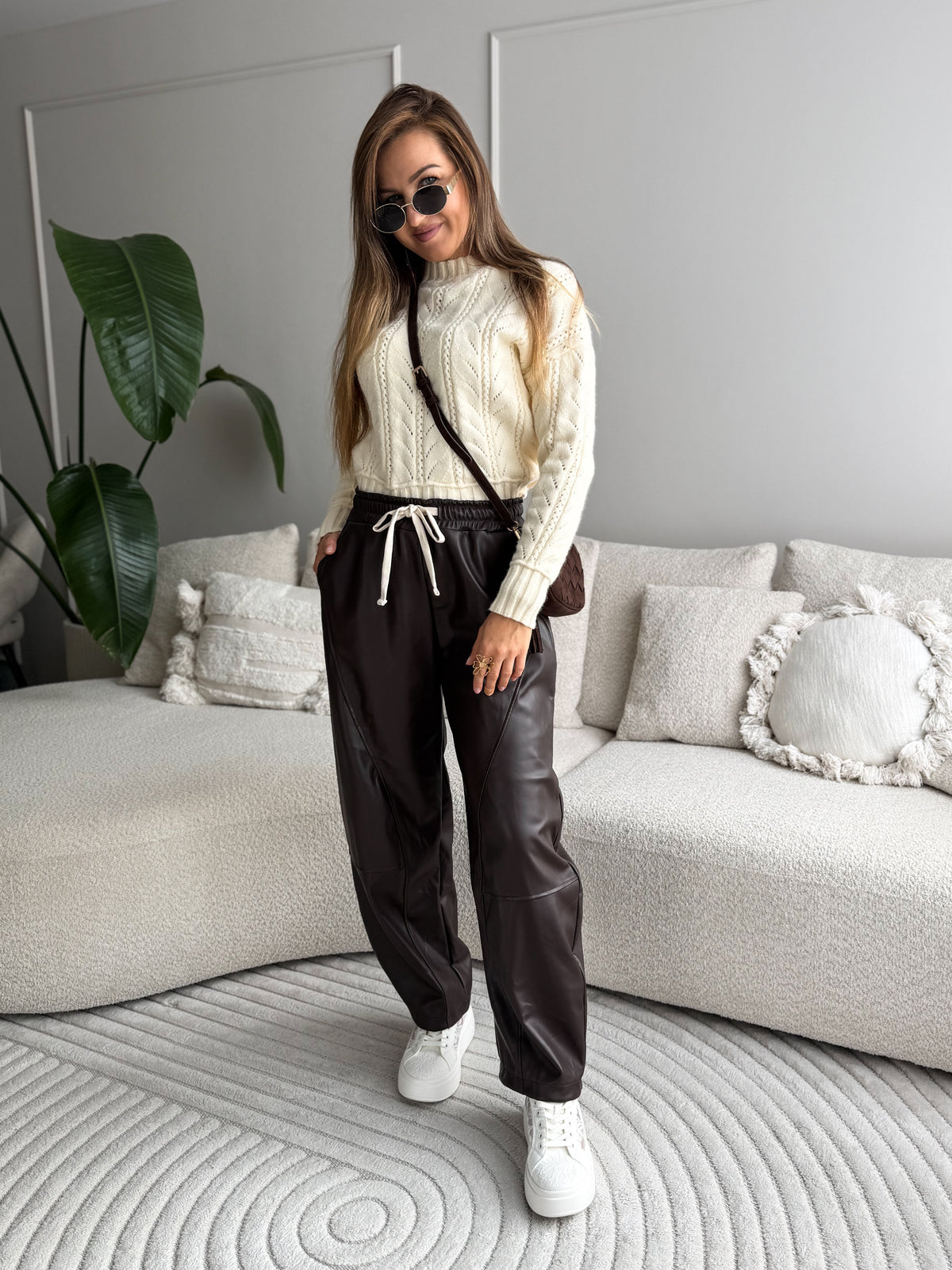 Luna Balloon Leather Look Pants
