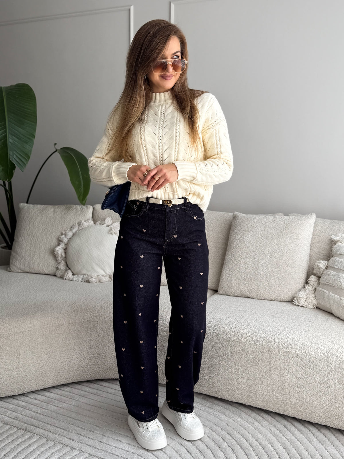 Amiro Heart Jeans Dark Blue