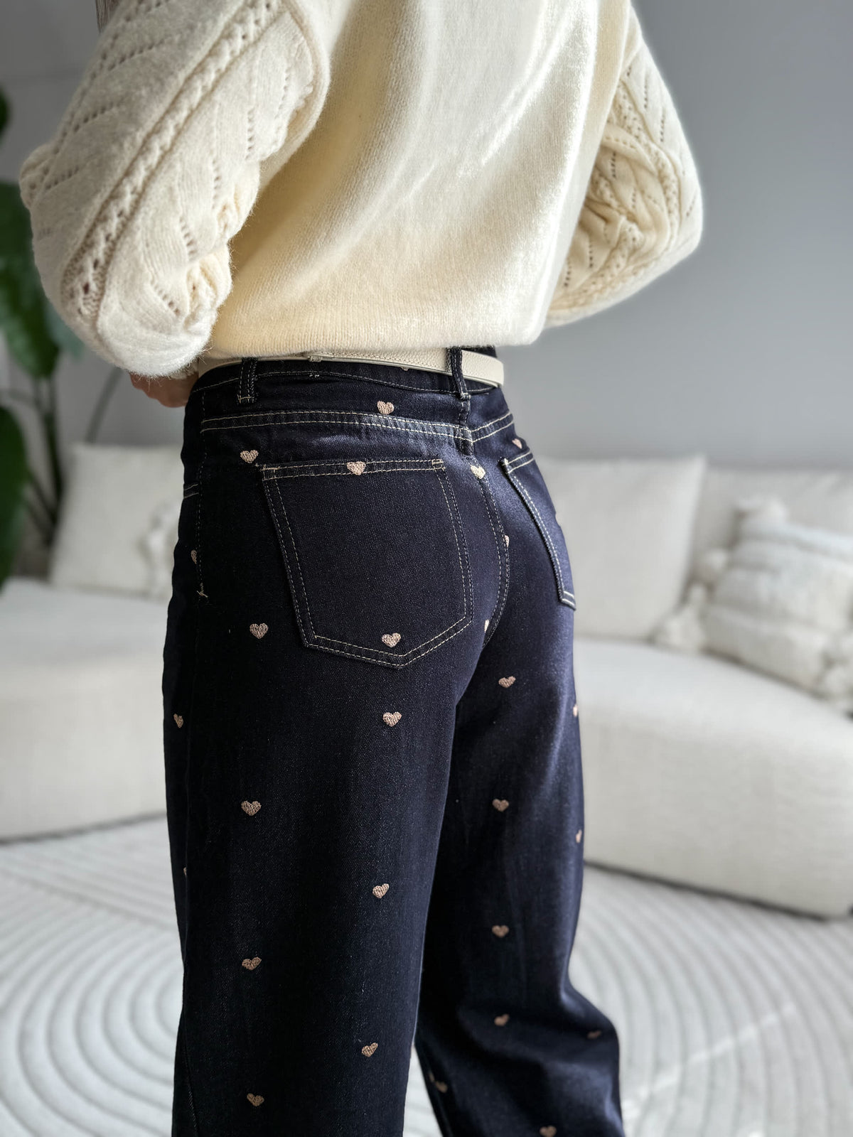 Amiro Heart Jeans Dark Blue