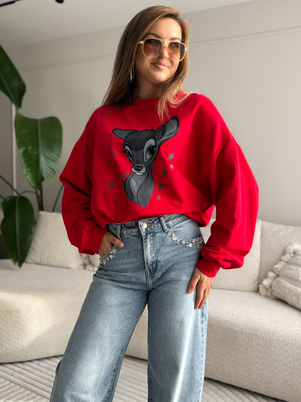 Daisy Bambi Sweater Red