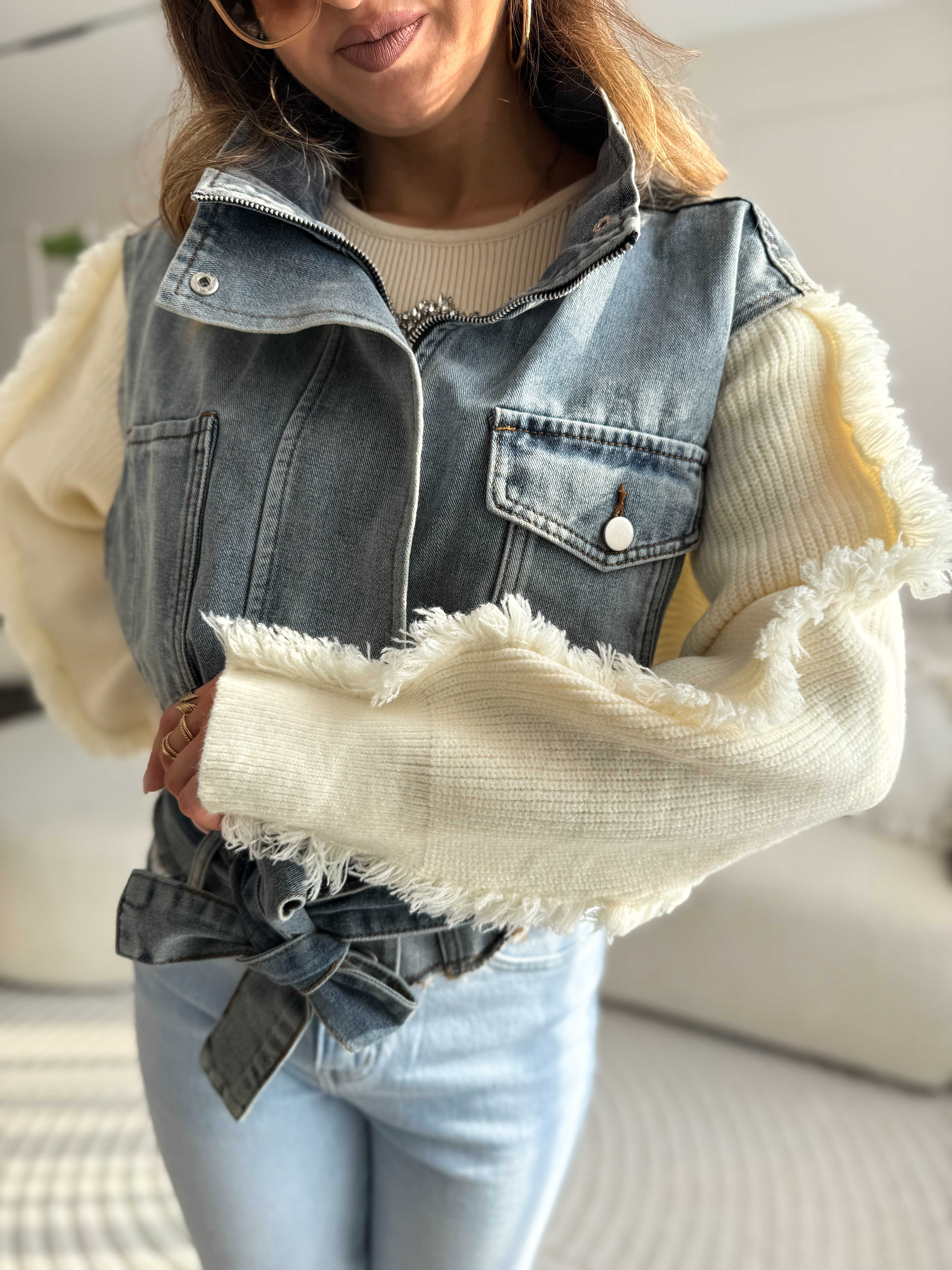 Evy Jacket Denim & Knit