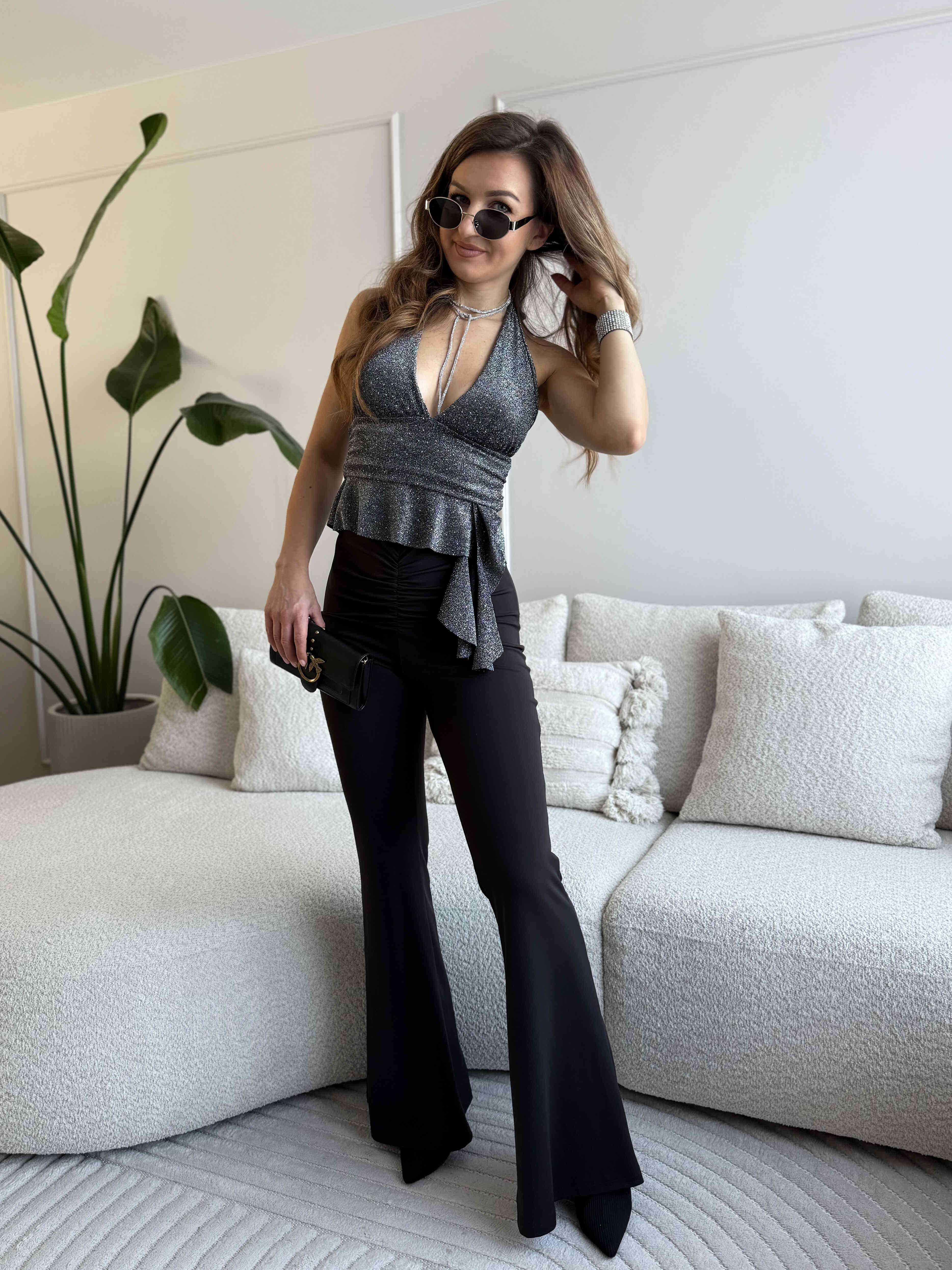 Glitter Top Push-up Silver