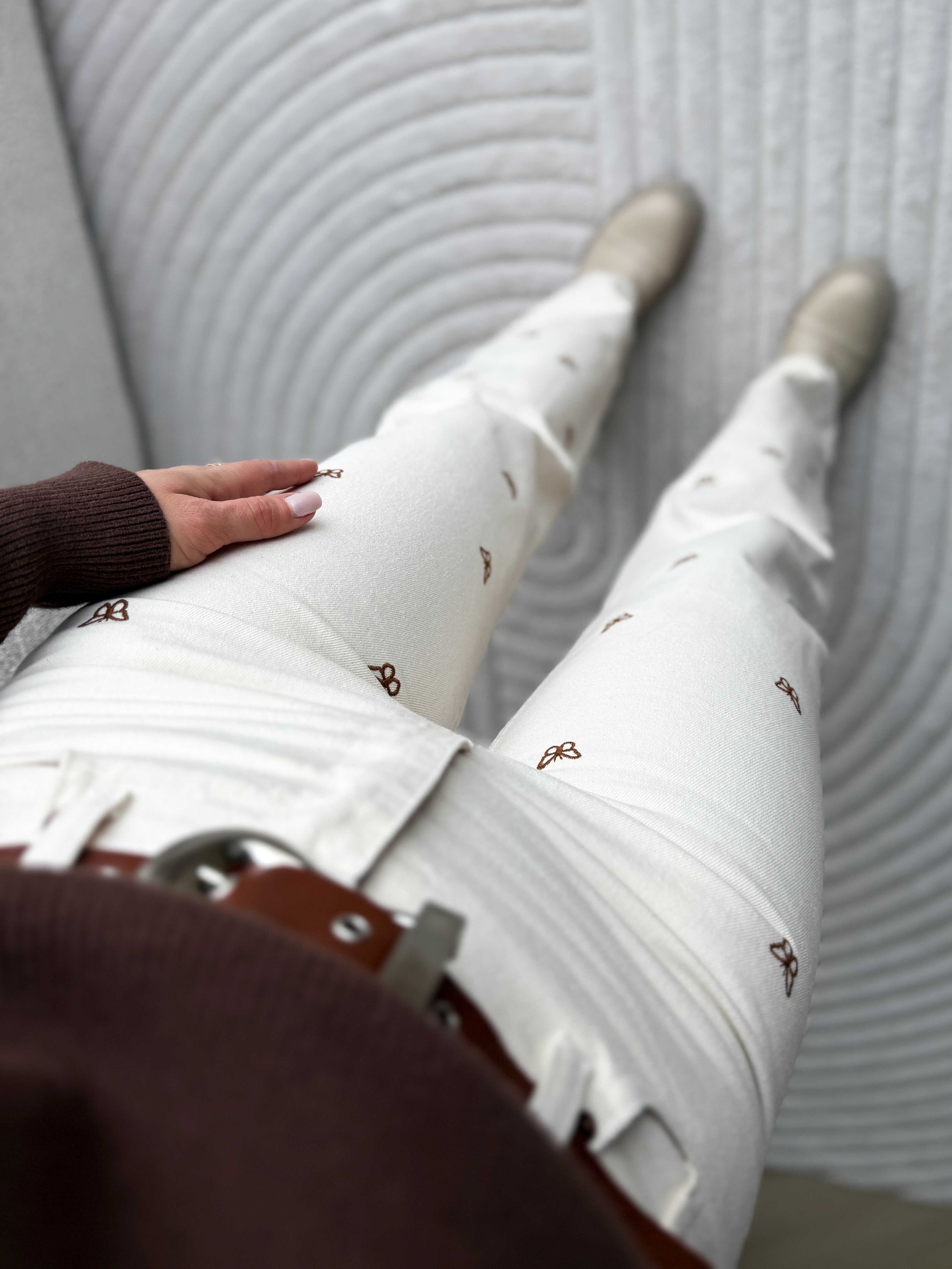 Emmy Wide Leg Jeans Ecru