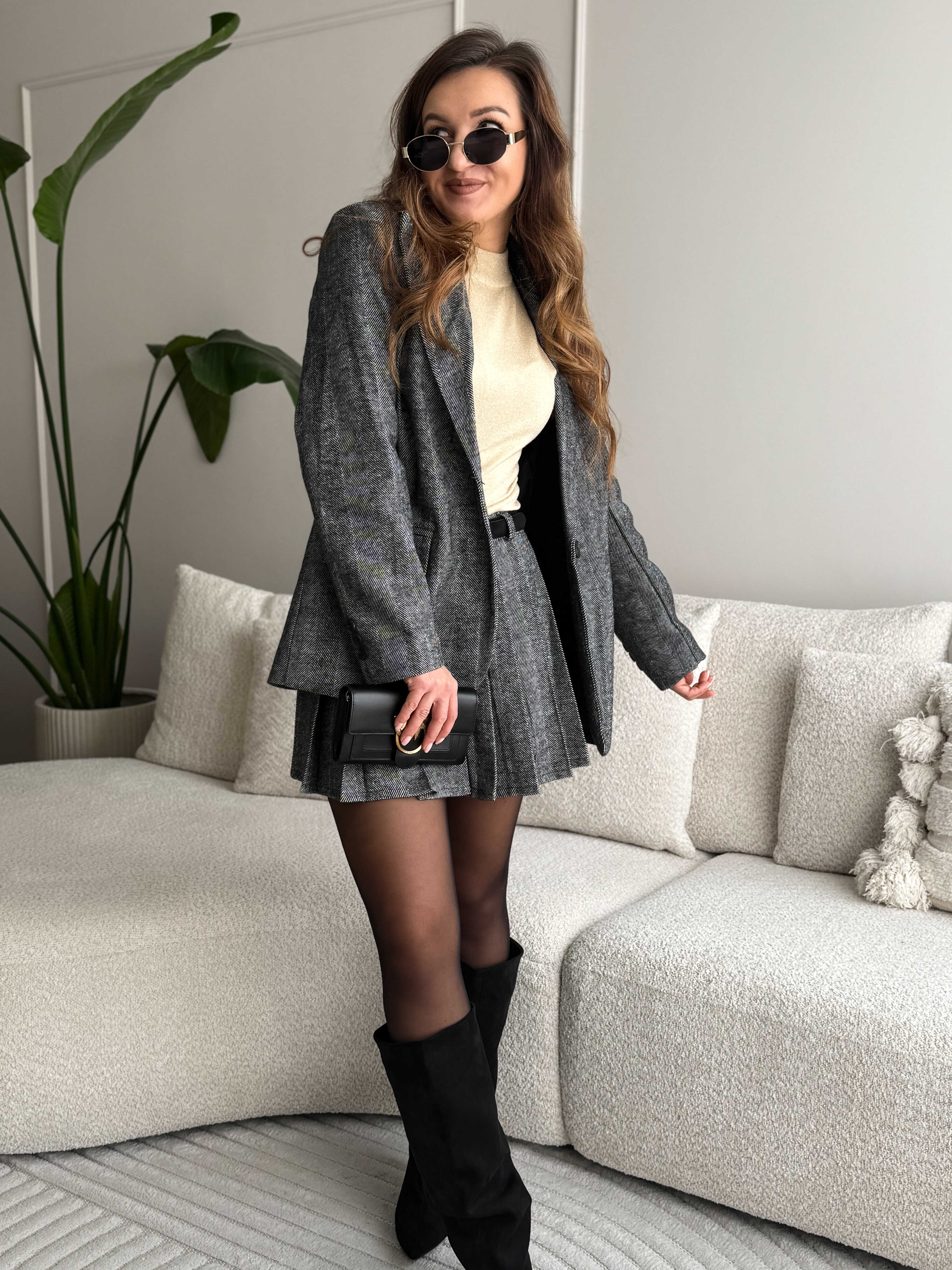Welly Set Blazer + Skirt Black